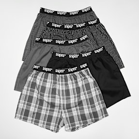 SNIPES 5 PACK - Black Tape  Woven Boxershorts szary