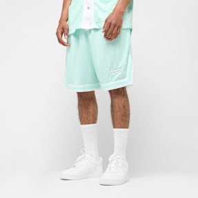 Karl Kani Small Varsity Logo Pinstripe Mesh Shorts niebieski