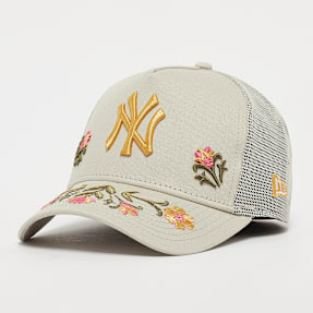 New Era A-Frame Trucker Floral Icon New York Yankees beige