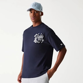 New Era MLB New York Yankees Floral Graphic Oversized Tee niebieski