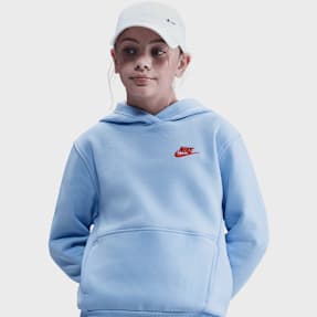 Nike Sportwear Club Fleece Hoodie Low Brand Read niebieski