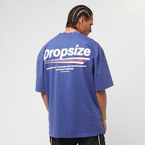 DropSize Heavy Oversized Three Lines Back T-Shirt blauw