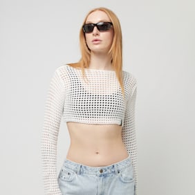 Karl Kani Retro Crochet Crop Longsleeve biały