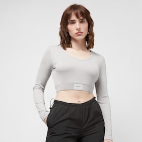 Sixth June Longsleeve V-Neck Crop Top gris