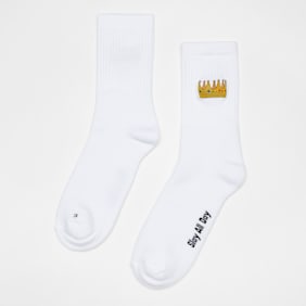 Slay All Day Crown Socks white