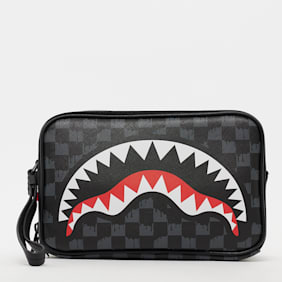 SPRAYGROUND Drip Check Shark Toiletry Brick grey grijs