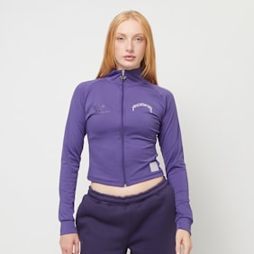 Felicious Cropped Jersey Cardigan fioletowy