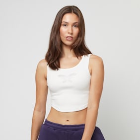 Felicious Cropped Tanktop Rhinestones branco