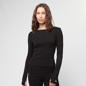 aim'n Ease Ribbed Long Sleeve Top noir