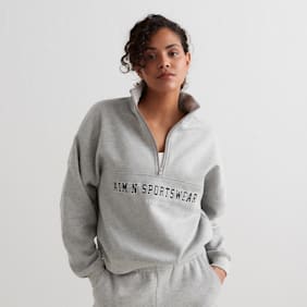 aim'n Varsity Sweat Half Zip gris