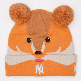 New Era Knit Medium Animal Pom Beanie MLB New York Yankees arancione