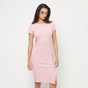 Karl Kani Small Signature Rib Short Sleeve Dress rosa 