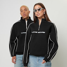 Love Scars Piping Half Zip Sweater nero