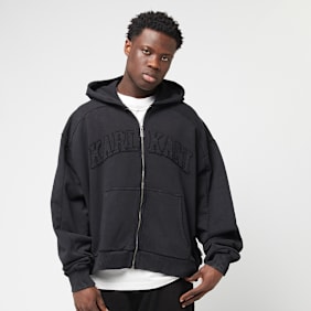 Karl Kani College Heavy Crop Zip Hoodie noir