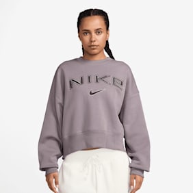 Nike   W NSW PHNX FLC OOS LOGO CREW lt violet ore/burgundy crush violeta