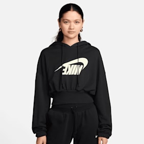 Nike   Sportswear Oversized Fleece Crop Hoodie Dance czarny