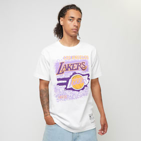 Mitchell & Ness NBA Destination Leisure Shortsleeve Graphic Tee LA Lakers blanc