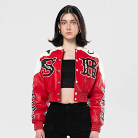 Smoke Rise Relaxed Rodeo Cropped Jacket czerwony