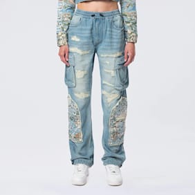 Smoke Rise Straight Tapestry Jeans niebieski