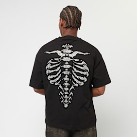 FAVELA Ribcage Cyrstal Rhinestone Black T-Shirt noir