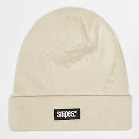 SNIPES Woven Basic Logo Beanie off white beż