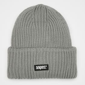 SNIPES Woven Logo Knit Beanie szary