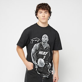 Mitchell & Ness NBA Miami Heat Ultimate Player Vintage Logo Tee Dwyane Wade zwart
