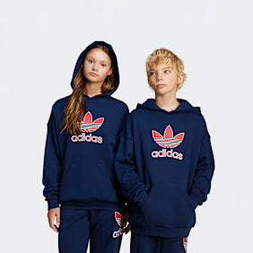 adidas Originals Big Logo Oversized Kids Hoodie azul