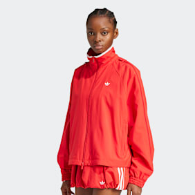 adidas Originals Giacca da allenamento 3 strisce con zip rosso