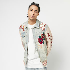 Smoke Rise Varsity Denim Jacket bleu