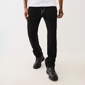 True Religion Ricky Super T Pick Stitch Straight Jeans noir