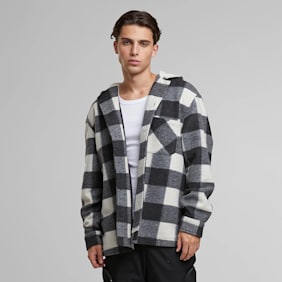 Urban Classics Big Check Jacket With Hood noir