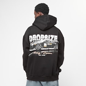 DropSize Heavy Oversized Racing Division Hoodie nero