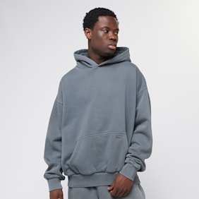 DropSize Oversized Metal Patch Hoodie grigio