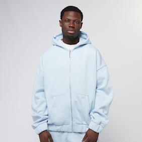 DropSize Oversize Metal Patch Zip-Hoodie bleu