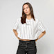 Karl Kani Small Signature Essential Pinstripe Crop Tee weiß 47451 1