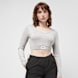 Sixth June Longsleeve V-Neck Crop Top siva 28906 1