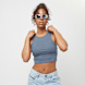 Urban Classics Cropped Rib Top niebieski 30265 1