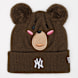 New Era Knit Medium Animal Pom Beanie MLB New York Yankees castanho 33204 1