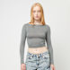 Decibel Gathered Cropped Longsleeve grijs 45930 1