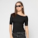Urban Classics Ladies Organic Asymmetric Rib Tee negro 92775 1