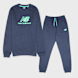 New Balance French Terry Stacked Logo Crew & Jog Set azul 94367 1