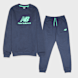 New Balance French Terry Stacked Logo Crew & Jog Set blau 94367 1