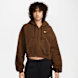 Nike   Studio Fleece Oversized Cropped Full-Zip Hoodie bruin 101358 1