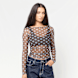 Decibel Polka Dot Mesh Longsleeve braun 107028 1