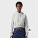 Off-White crop hoodie med grey heather Grigio 110097 1