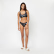 Karl Kani Small Signature Pinstripe Bikini Top schwarz 6116 4