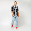 Karl Kani Serif Pinstripe Baseball Shirt noir 4108 4