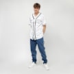 Karl Kani Serif Pinstripe Baseball Shirt branco 4111 4