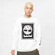 Timberland Long Sleeve Front Stack Logo Tee (Regular) blanc 17288 1